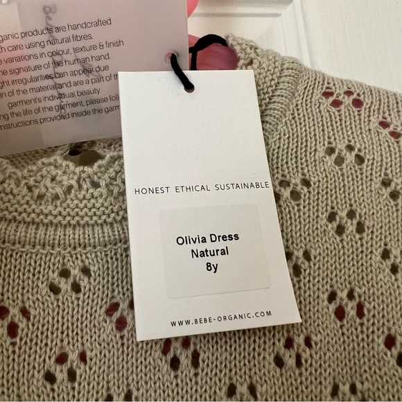 🆕Bebe Organic Olivia Dress natural 8Y - Picture 11 of 16